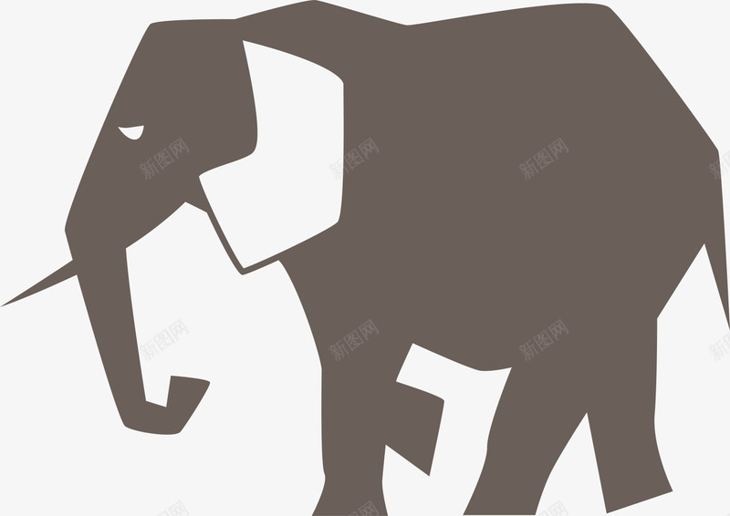 手绘灰色大象png免抠素材_新图网 https://ixintu.com 可爱大象 呆萌大象 手绘大象 灰色大象 站立 行走