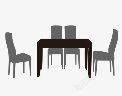 饭桌椅矢量图素材