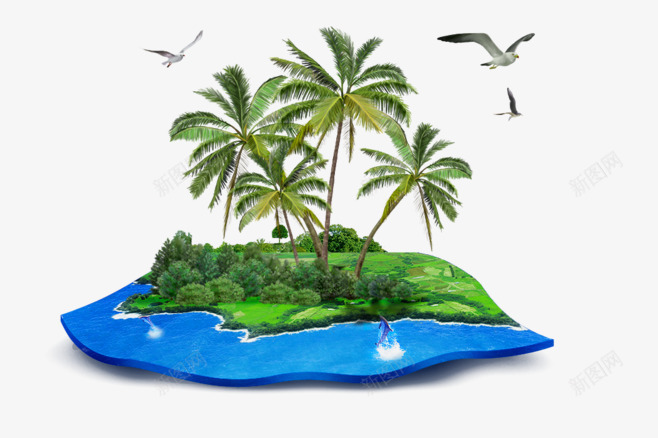 美丽的夏威夷海滩png免抠素材_新图网 https://ixintu.com 大气 有质感 简约 造型独特 颜色清新