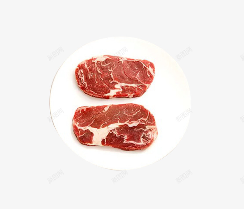 牛肉两块png免抠素材_新图网 https://ixintu.com 产品实物 烹饪 牛肉 生肉 生鲜 盘装