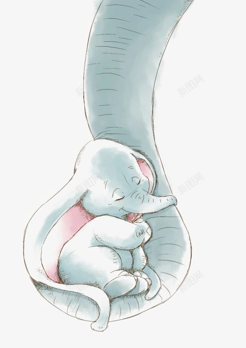小象png免抠素材_新图网 https://ixintu.com 伟大的母爱 卡通 可爱 大象 小象 手绘 母爱