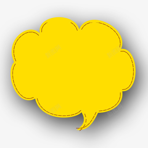 云朵png免抠素材_新图网 https://ixintu.com 不规则图形 浮层框 说话云朵 黄色云朵