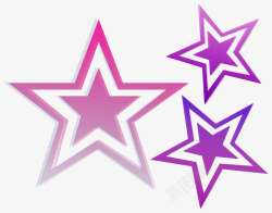 紫色镂空五角星素材