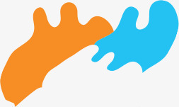 橘色和蓝色不规则图png免抠素材_新图网 https://ixintu.com 不规则 蓝色