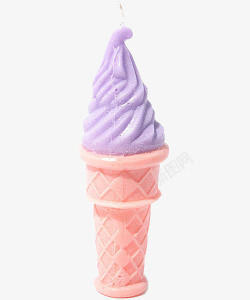 紫色甜筒香芋味冰淇淋高清图片