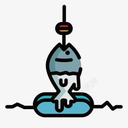 手机去钓鱼图标扁平化钓鱼图标高清图片