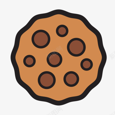 扁平化饼干图标图标
