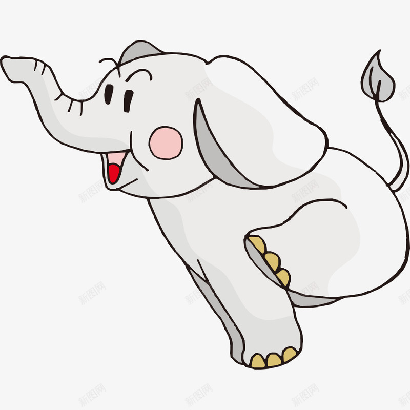 可爱卡通大象png免抠素材_新图网 https://ixintu.com 动物 动物插画 卡通动物 卡通大象 大象 矢量动物