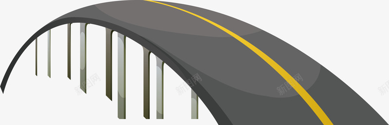 灰色拱桥马路png免抠素材_新图网 https://ixintu.com 公路 拱形马路 灰色 高速公路