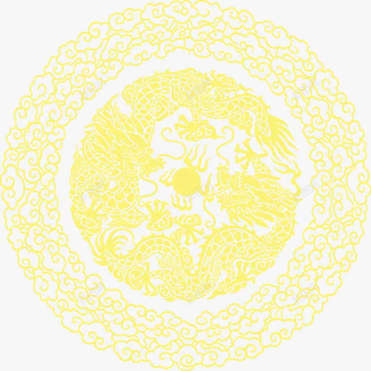 黄色大气经典花纹png免抠素材_新图网 https://ixintu.com 大气 经典 花纹 黄色