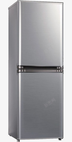 灰色两层冰箱元素素材