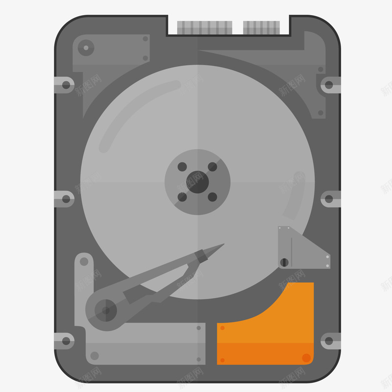 扁平化移动硬盘png免抠素材_新图网 https://ixintu.com Windows 扁平化 灰色 硬盘 磁盘 移动