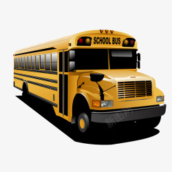 学校交通卡通黄色的校车矢量图高清图片