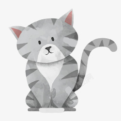 三角形花纹灰色水墨小猫元素矢量图高清图片