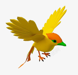 立体小鸟瓷盘黄色小鸟高清图片