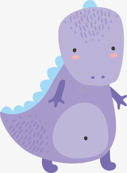 小恐龙玩具紫色扁平可爱快乐高清图片