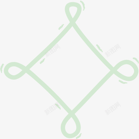 不规则图案png免抠素材_新图网 https://ixintu.com 卡通 对称 手绘 浅绿色 简单 简约 装饰 边框