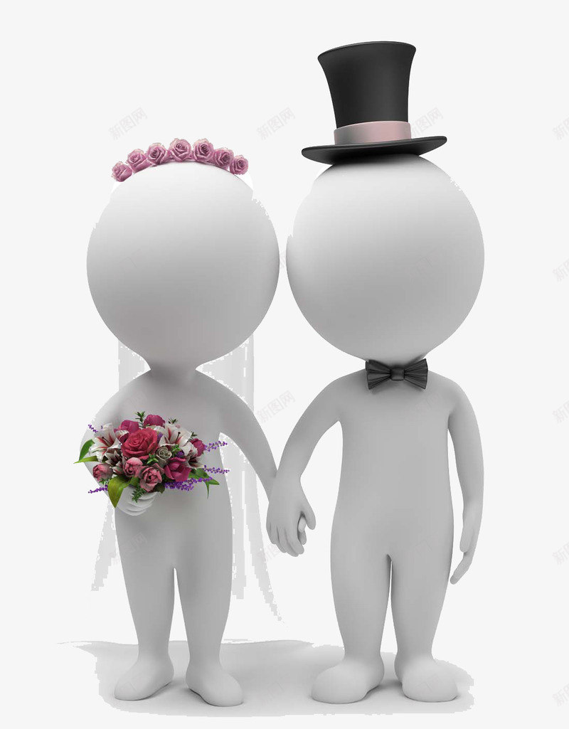 精美3D小人图标png_新图网 https://ixintu.com 卡通小人 新婚 简约3D小人