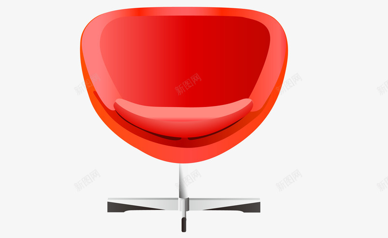 3D红色椅子矢量图ai免抠素材_新图网 https://ixintu.com 3D 家具 椅子 红色 矢量图
