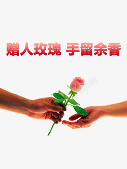 手赠玫瑰赠人玫瑰手留余香海报高清图片