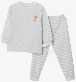 婴儿灰色彩棉春秋装保暖内衣套装素材