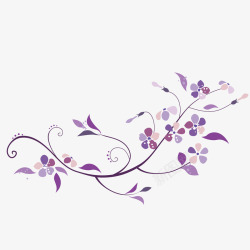 紫色艺术小草花朵素材