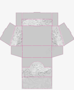 灰色包装盒花纹展示盒矢量图高清图片