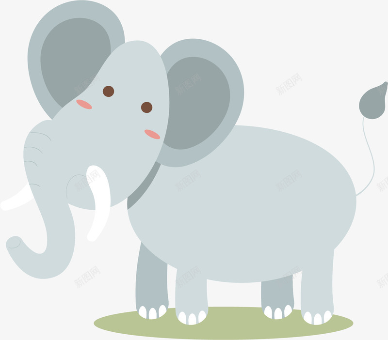 灰色的大象矢量图ai免抠素材_新图网 https://ixintu.com 动物 可爱 大象 活力 灰色 生命 生物 耳朵 象牙 矢量图