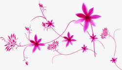 紫色精美手绘花纹树叶素材