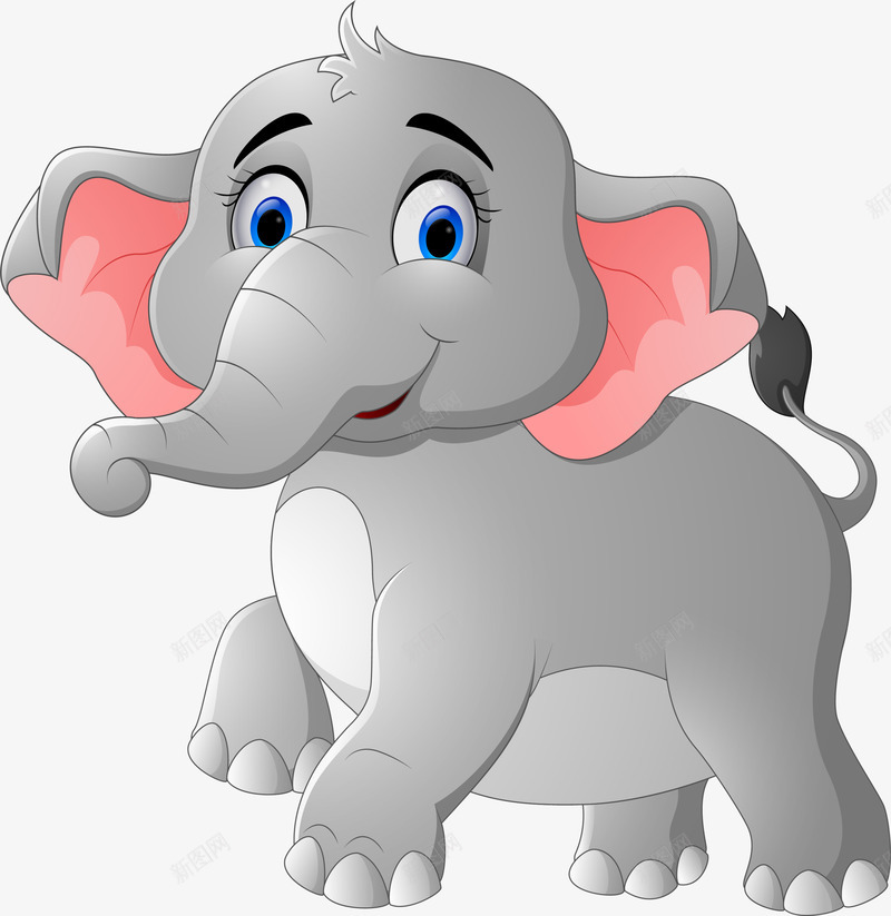 卡通可爱大象png免抠素材_新图网 https://ixintu.com 动物园 卡通大象 可爱大象 微笑大象 灰色大象 装饰图案