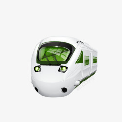 扁平7座车绿色质感火车图标高清图片