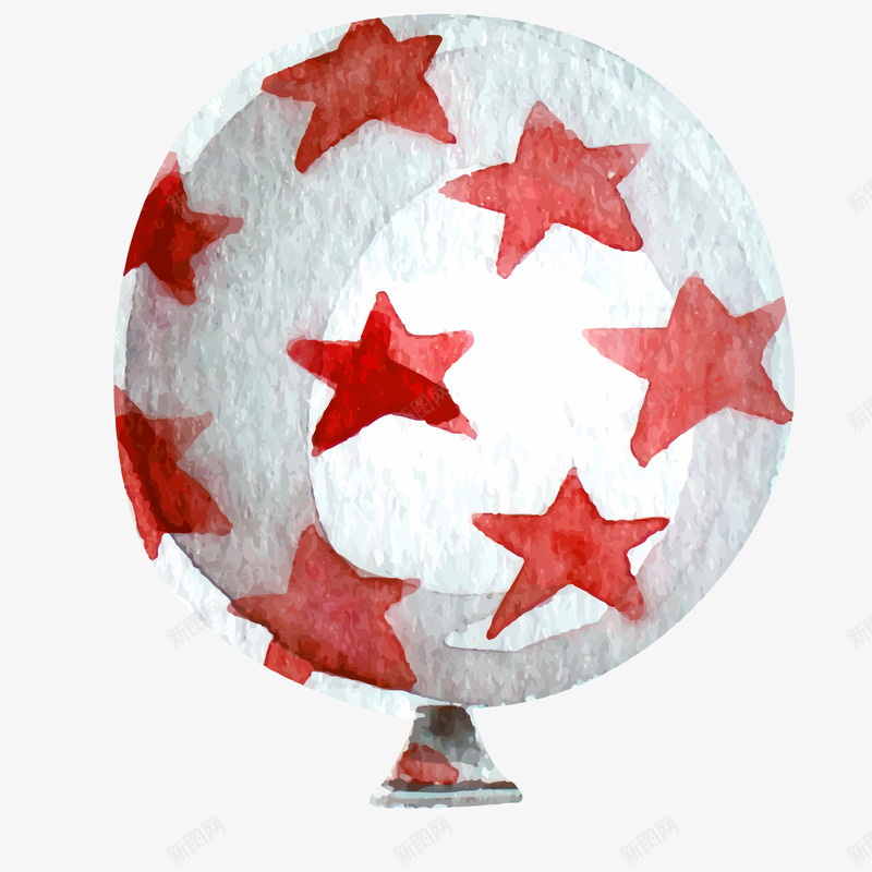 卡通水粉星星装饰气球png免抠素材_新图网 https://ixintu.com 卡通 星星装饰 气球装饰 气球设计 红色