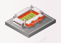 高端绿色3D足球场地体育馆露天体育足球场地矢量图高清图片