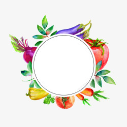 紫色萝卜圆形标题框蔬菜装饰高清图片