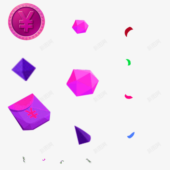紫色系双十一促销元素png免抠素材_新图网 https://ixintu.com 促销 活动 装饰图案
