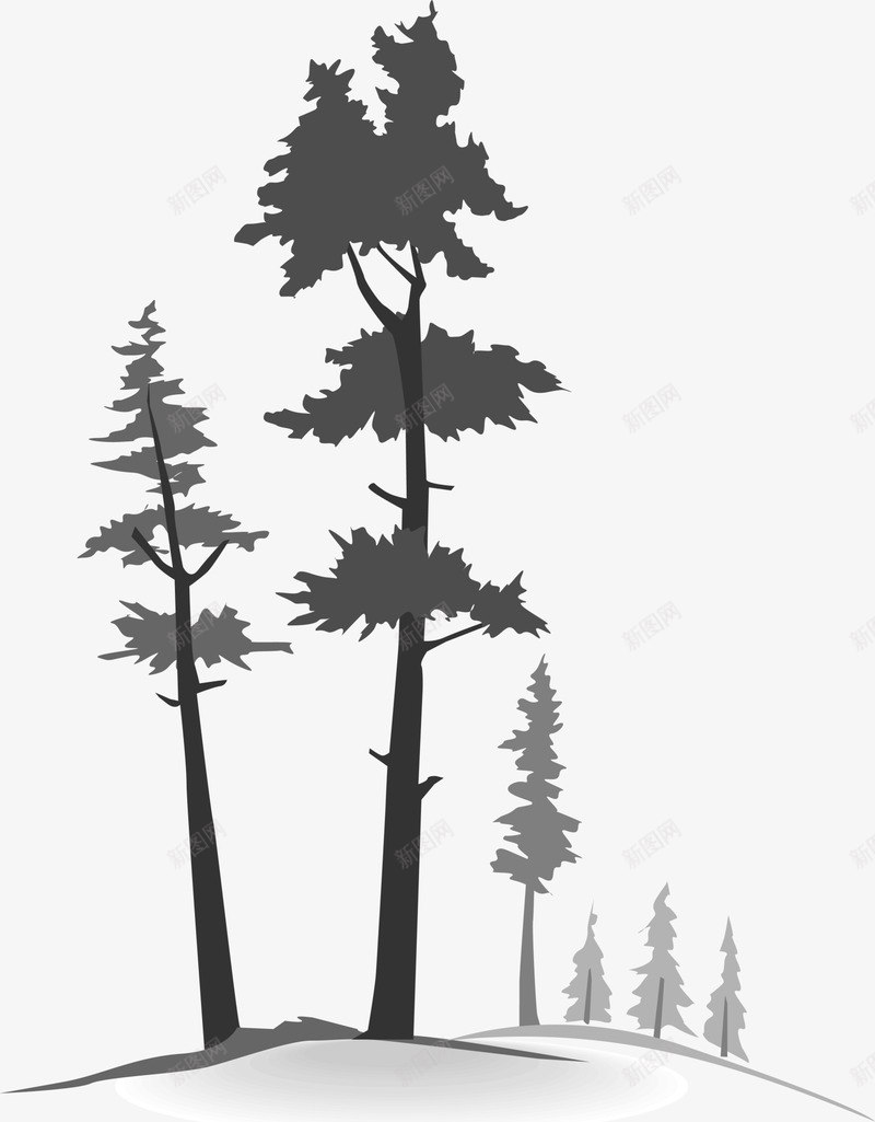 大自然绿色森林png免抠素材_新图网 https://ixintu.com 参天大树 大自然 灰色树干 绿色大树 绿色森林 风景