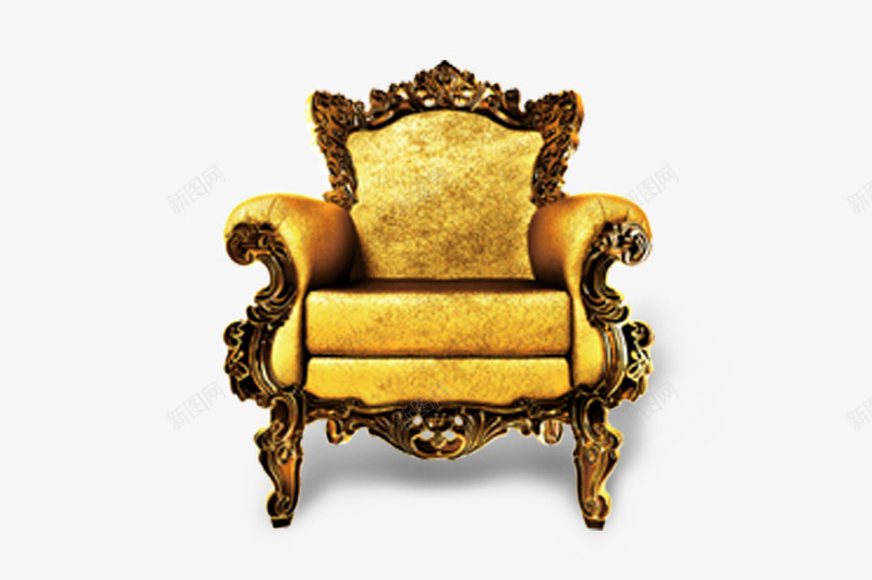 贵族座椅png免抠素材_新图网 https://ixintu.com 古典 奢华大气 欧洲贵族 金色