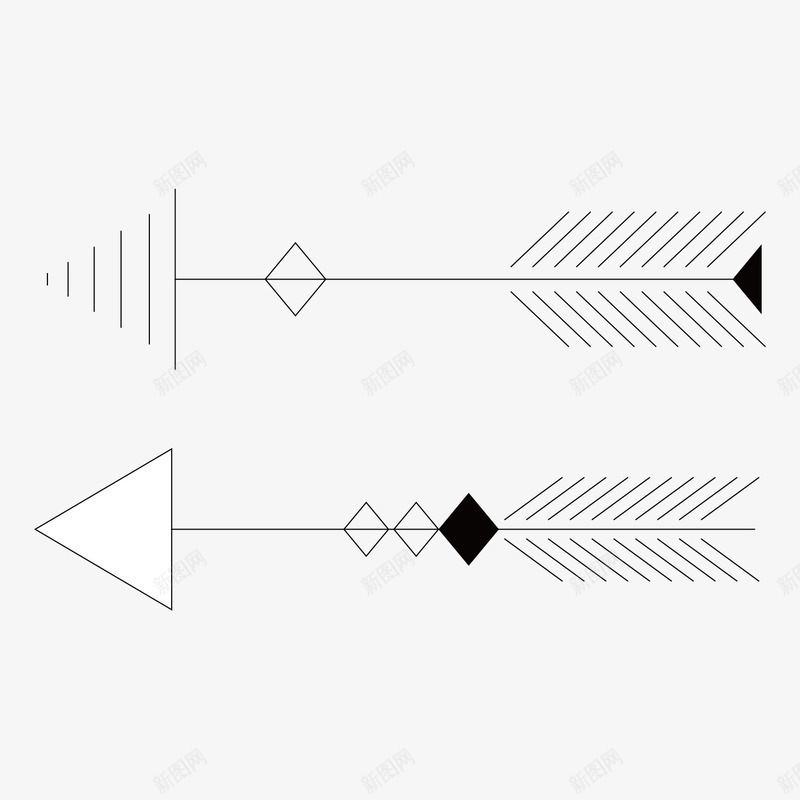 横向黑白色创意抽象箭头弓箭矢量图图标ai_新图网 https://ixintu.com 300DPI AI矢量 UI矢量箭头 ai源文件 弓箭PNG图标 方向箭头 横向矢量黑白色创意抽象箭头弓箭PNG图标免抠免费下载 横向箭头 黑白抽象箭头 矢量图