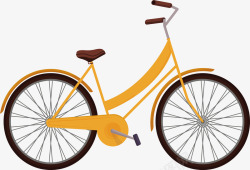 黄色共享单车矢量图素材