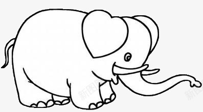 简笔画黑色大象图标psd_新图网 https://ixintu.com 大象 简笔画 黑色