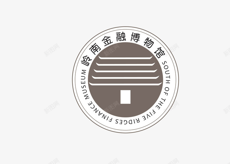 灰色圆形岭南金融博物馆标志图标png_新图网 https://ixintu.com 博物馆logo 圆形标志 岭南博物馆 标志 灰色 灰色标志 英文