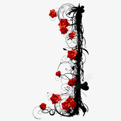 玫瑰花卉装饰矢量图素材