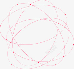 红色清新线圆圈不规则图形素材