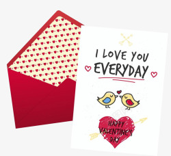 爱情书红色信封和手绘爱心信纸高清图片