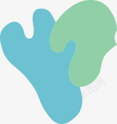 蓝色和绿色不规则形状png免抠素材_新图网 https://ixintu.com 不规则 形状 绿色 蓝色