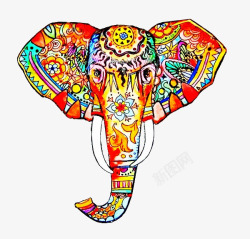 大象象头手绘大象头高清图片