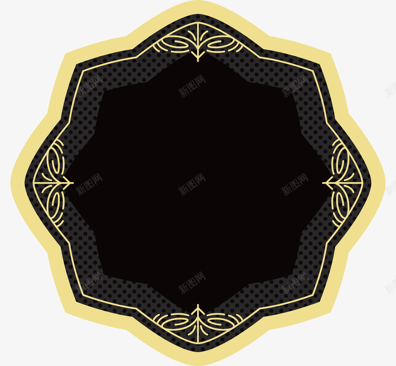 不规则多边形标签png免抠素材_新图网 https://ixintu.com 促销 促销标签 复古花纹 复古风 多边形 矢量png
