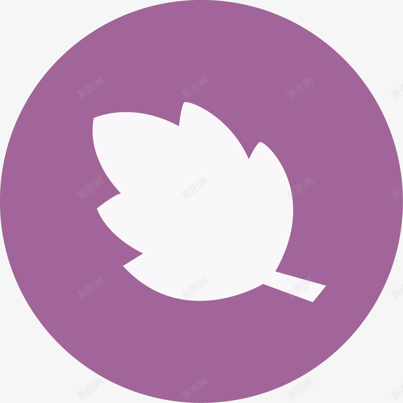 紫色枫叶图标png_新图网 https://ixintu.com 图标 圆形图标 枫叶 紫色