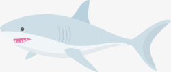 灰色大白鲨灰色卡通立体鲨鱼高清图片