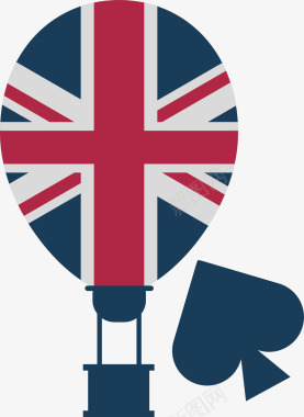 不规则图形英国旅游国旗图案热气矢量图图标图标